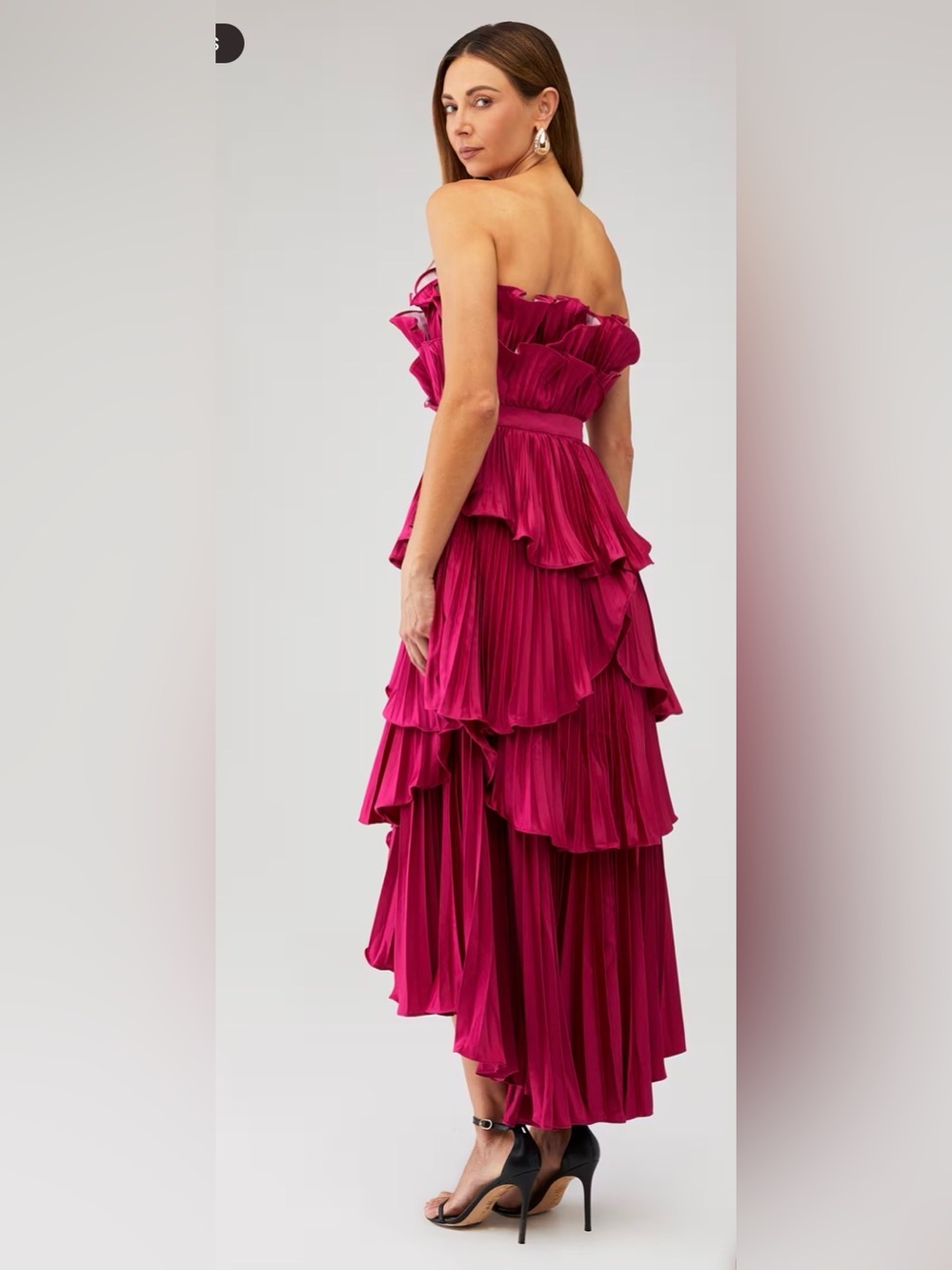 Amur Judah Scallop Pleated Dress in berry blush - Picture 4 of 9
